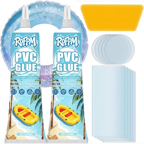 Kit Réparation Piscine, Rustine Piscines, pour Matériaux en PVC, ABS, EVA et Caoutchouc, Transparent, pour Spa Gonflable, Jacuzzi Gonflable, Fauteuil Gonflable, Matelas Gonflable (1/5)