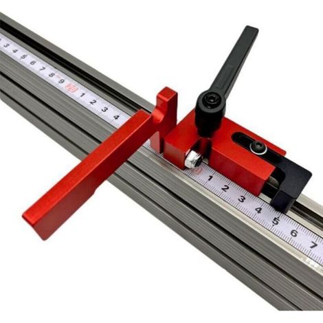 Butée De Rail De Guidage - Type 75 - Pour Rails D'onglet En Bois - Réglable En Hauteur Et Profondeur - Aluminium - 1 Pièce (1/4)