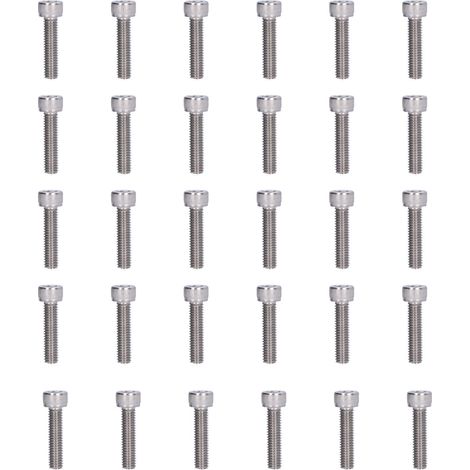 Lot de 30 vis M6x25 en acier inoxydable 304 A2-70, tête cylindrique hexagonale, conforme DIN 912, fixation robuste (1/5)