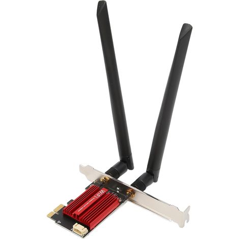 Carte WiFi 6E PCIE, Carte WiFi BT 5.3 PCIE, PC de Bureau PCIE Gigabit Tri-Bande Adaptateur WiFi intégré pour Win 10/11 (1/5)