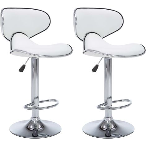 Maison Exclusive - Barhocker 2 Stk. Weiß Kunstleder