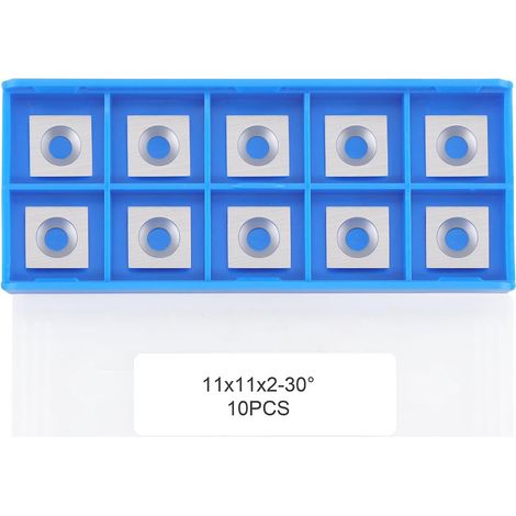 10pcs 11mm (11x11x2mm) Tungsten Carbide Straight Square Cutting Pads for Wood Turning Tools (1/5)