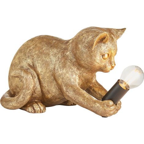 Lampe de table chat résine dorée vintage E14-7W Endon (1/5)