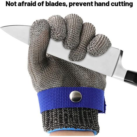 Gants De Maille Metal Maille Cuisine Gant Acier Anti Coupure,Gants De Travail Anti Coupure Et Anti Perforation De SéCurité Alimentaire (S, 22.5cm) (1/2)