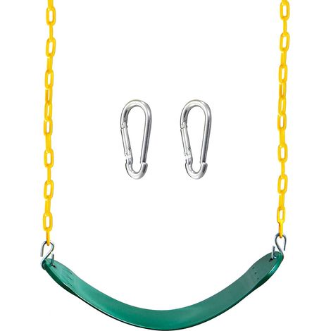 TURFEE Schwerlast-Schaukelsitz, grün, mit 168 cm langer Kette, Schaukelzubehör-Ersatzteile mit Karabinerhaken für Kinderspielplätze im Freien (1/5)