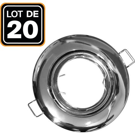 Lotto di 20. Illuminazione da incasso per interni Anello da incasso, regolabile e inclinabile per lampadina alogena o LED