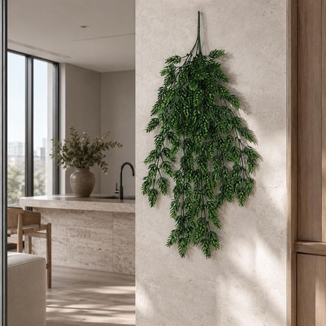 Hanging UV and Fire Resistant Artificial Clustered Fern Plant 128cm - Premium Quality (1/4)