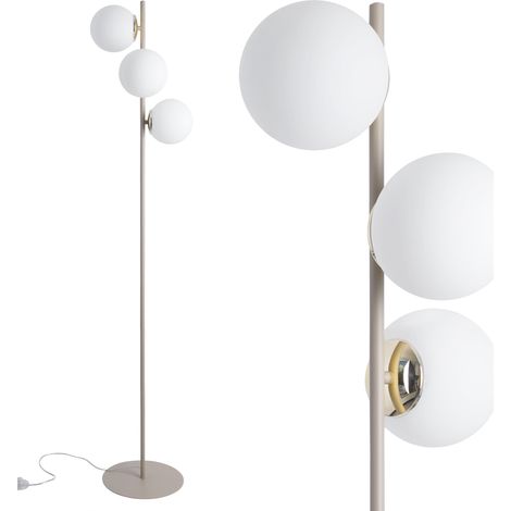 Lampada da terra Siena Cashmere, 3 luci, paralumi bianchi (1/5)