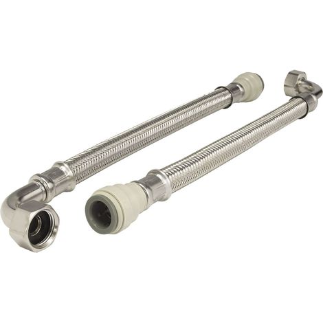 John Guest Speedfit Braided Hose 300mm 15mm x 1/2" Elbow (Pack of 1) FLX36