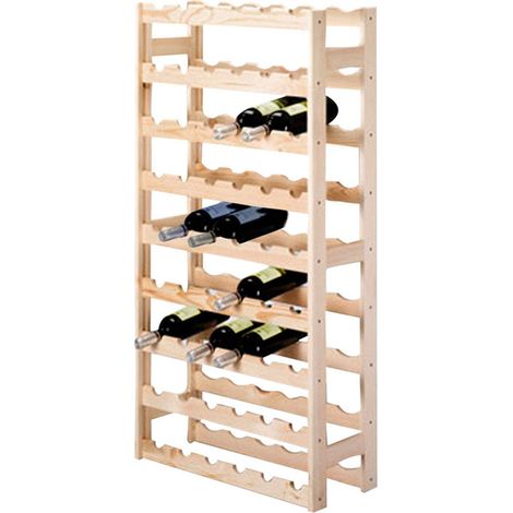Cantinetta in legno di pino con listelli da 16 mm per bottiglie di vino -42 posti (1/3)