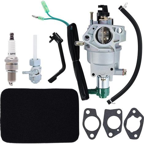 Vergaser mit Absperrventil, Luftfilter für Harbor Freight Predator 420CC Portable Generator 69671 68530 68525 69672 69674 68529 68526 13HP 14HP 15HP 16HP R420 III 7000/8750 Watt (1/4)