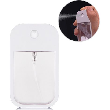 Flacon pulvérisateur 38ml x2, bouteille vide en plastique avec pompe atomiseur, format carte, idéal parfum et spray buccal. (1/5)