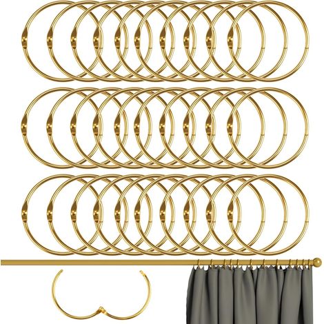 30 Pièces Anneaux de Rideaux à Ouvrir, 50 mm Anneaux Ronds de Rideau Pinces en Métal pour Rideaux et Tringles à Rideaux, Anneaux Rideau Ouvrables pour Salle de Bain, Fenêtres, Scrapbooking (1/5)