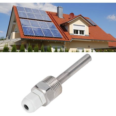 Capteur de Température avec Puits Thermique Acier Inoxydable ABS IP68 Étanche Accessoire Solaire 64mm