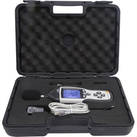 Sonomètre numérique avec câble de connexion RS232 pour ordinateur, mesure de bruit, instrument de test, prise US 100-240V, décibelmètre professionnel (1/5)
