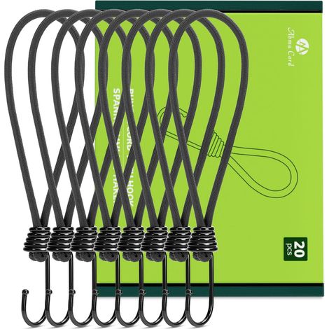 Corde Tendeur Elastique avec Crochet 23cm 20Pcs Corde Élastique Bache Bâche, Tente, Affiche, Filet (1/5)