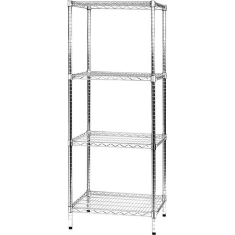 Chromstahl -Kit -Regal mit verstellbaren Füßen für Haus- und Büro 3 oder 5 Brixo -Regale - 5 ripiani 45x45xH150 cm