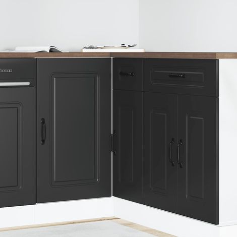 Küchenunterschrank „Kalmar“ Schwarz Holzwerkstoff
