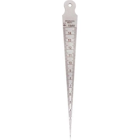 piece Taper Gauge, double-sided stainless steel, metric graduation, wedge, hole Taper Gauge Ruler Measuring Tool (1-15 mm) (1/5)