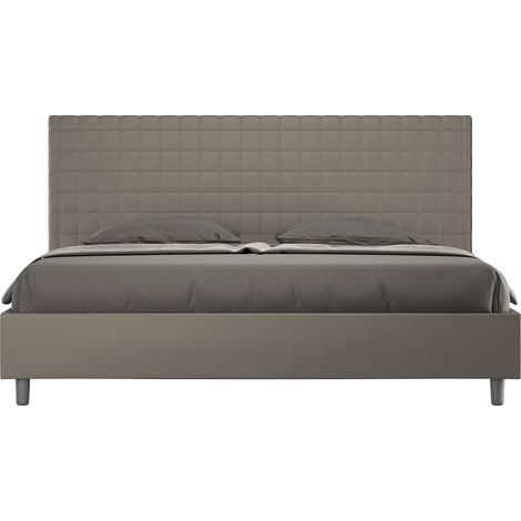 Letto matrimoniale king size contenitore imbottito 200x210 similpelle cappuccino Sunny (1/5)