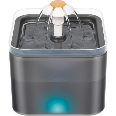 XEPHO Fontaine à eau pour chat : Fontaine à eau ultra silencieuse pour chat - Distributeur d'eau pour chien avec lumière LED - Filtration multiple - Modes de débit