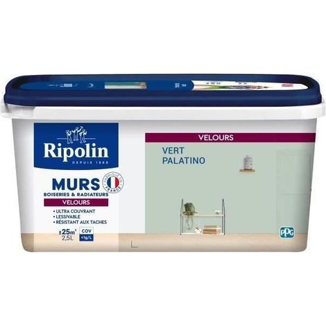 RIPOLIN Veloursfarbe für Wände, Holzverkleidungen, Heizkörper - Palatino Grün (1/2)