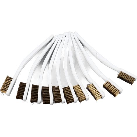 Ensemble de 10 brosses en laiton antidérapantes à manche incurvé pour buse d'imprimante 3D (1/5)