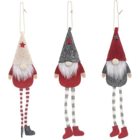 Jambe Gnome Père Noël Arbre de Noël Suspendu Goutte Ornement Décorations de Poupée pour la Maison Pendentif Cadeaux VILLAGE DE NOEL (1/4)