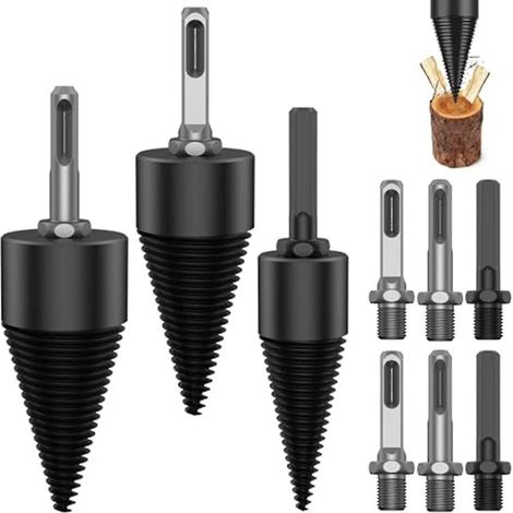 12 pièces pour fendre les bûches, avec 9 vis robustes pour perceuse électrique. (1/5)