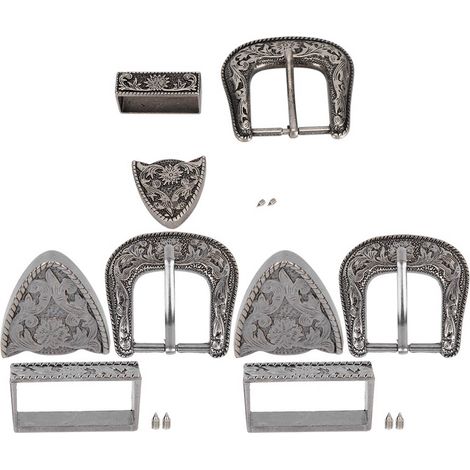 Ensemble de boucles de ceinture en alliage sculptées à la main de style vintage, convenant aux accessoires tels que les colliers et les selles, diamètre intérieur de 40 mm. (1/5)