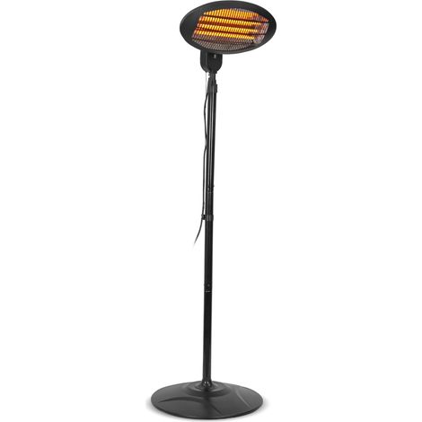 Warm Tech – Chauffage de terrasse halogène 2000W – 3 positions de chauffe – Protection IP34 contre projections d'eau – Hauteur réglable 180-210 cm (1/5)