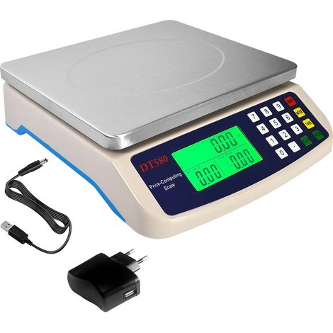 Balance Commerciale Poids-Prix 30kg / 1g, Balance de Marché Professionnelle avec Fonction Comptage, Idéale pour Cuisine de Restaurant, Traiteurs et Commerces (1/3)