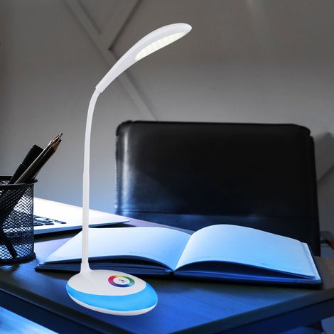 Lampe de chevet d'écriture à LED RVB, gradateur tactile réglable, lampe de lecture à changement de couleur (1/5)