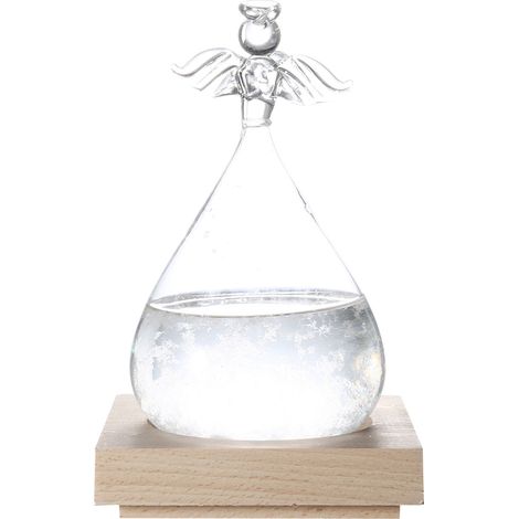 Bouteille météo en verre décoratif ange innovant, ornement maison, cadeau Saint-Valentin blanc (1/5)