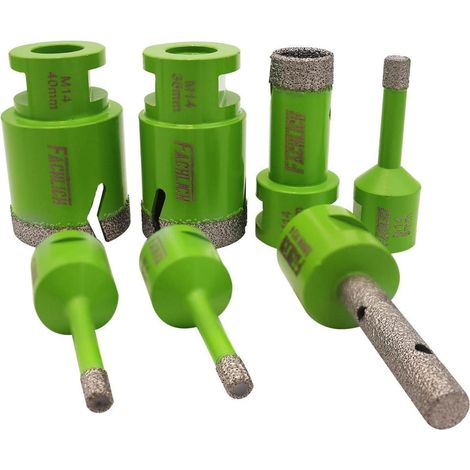 Ensemble de couronnes diamantées 6-35mm M14 pour carrelage, granit, marbre (1/5)