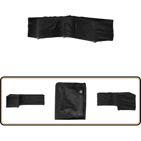 Gartenmöbel-Abdeckung in L-Form 16 Ösen 210x260x80 cm - Gartenmöbelschutzhülle - Rattanmöbel Abdecken - Wetterfest - UV-beständig - Gartenmöbelüberdachung