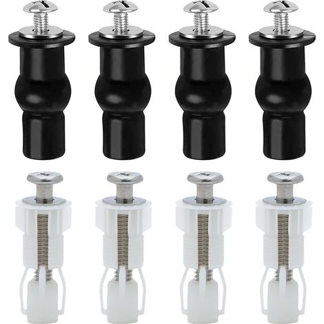 Toilet seat screw fittings, 8-piece universal toilet seat hinge replacement nuts (1/5)