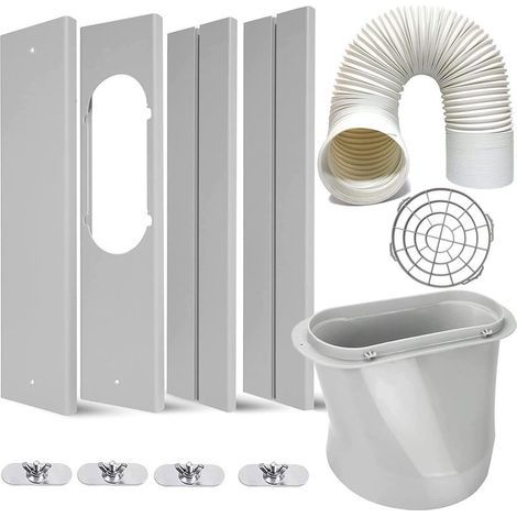 Kit pour climatiseur portable avec tuyau, joint de fenêtre réglable et tuyau de 5,9 pouces de diamètre (59 pouces de long) pour fenêtres verticales ou horizontales. (1/5)
