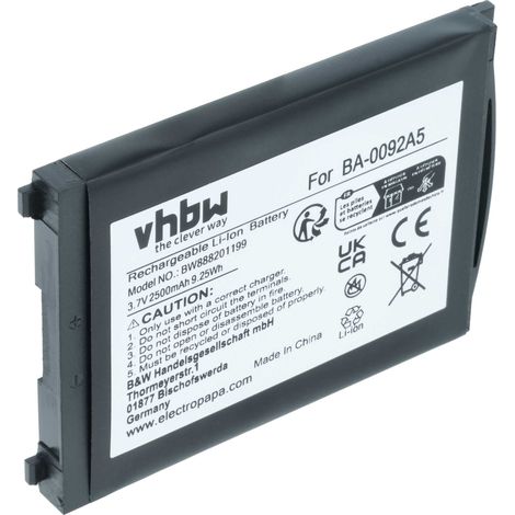vhbw Akku kompatibel mit CipherLab RS30 Barcodescanner POS (2500 mAh, 3,7 V, Li-Ion)