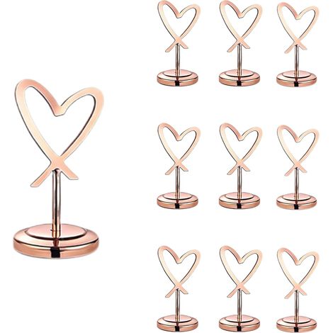 Set of 10 stainless steel 10.2 cm table number holders for wedding, graduation, reception, restaurant, home, centerpiece, office table numbers (1/5)