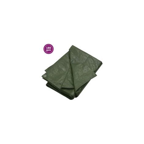 Bâche 180 g/m² 3 x 3 m PEHD vert - Crezuo (1/4)