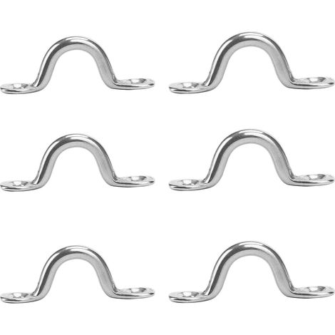 6 Pièces Boucles de Pont, Plaque Oeillet pour Canoe Rigging 304, Forme à Boucle Fixe, Platine INOX Acier Inoxydable (1/5)
