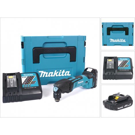 Herramienta multifunción a batería Makita DTM 50 Y1J-D 18 V en MAKPAC, incl. batería BL 1815 N + cargador DC18RC