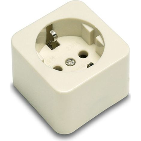 Base de superficie cuadrada tt 16a 250 v, blanca, retractilado