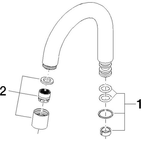 Dornbracht 90282205802-00 Bec de remplacement Pièces détachées