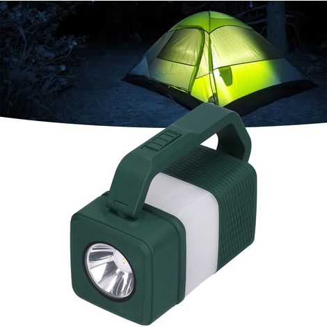 Lampe de tente de camping extérieure, éclairage de camping extérieur polyvalent, lampe torche USB, haut-parleur, verte. (1/5)