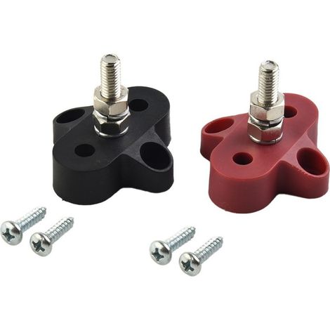 Boulon de câblage en acier inoxydable 48V-M8 noir et rouge, boulon simple, 1 paire 2