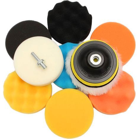 11-teiliges 7-Zoll-Autopolierpad-Set, Polierschwamm mit Bohrmaschinenadapter (1/3)