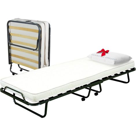 Soluko  Letto Brandina Pieghevole a Doghe con Materasso 80x200 Singola +Cuscino