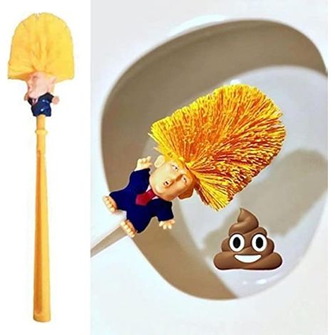 Brosse WC Donald Trump - Les brosses rendent Votre Toilette Encore Plus Belle Cadeau de bâillon drôle Humour Politique Nouveauté drôle Brosse de Toilette Brosse Gag Blague(size2 sans Support) (1/5)